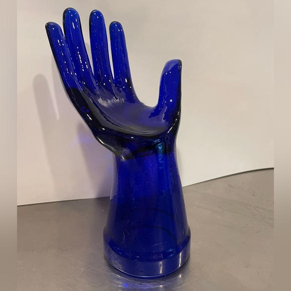 Cobalt blue glass hand ring tree - Picture 7 of 9